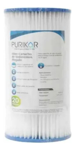 Filtro Cartucho Pkcpl4.5x10x20 De Sedimentos Plegado Purikor