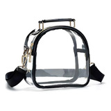 Bolso De Hombro Portátil De Moda Transparente Para Mujer Color Negro