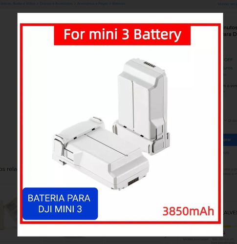 1 Baterla Dji Mini 3 Pro Plus - 3850mah (nova, Zero Ciclos)