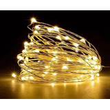 10 Fio Fada Cobre Cordão Luz Amarela 2m 20 Leds P/ Pilha Aa