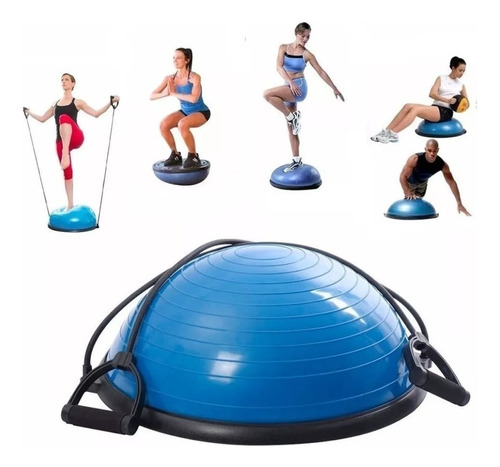 Medio Balón Pelota Plataforma Ejercicios Bosu Con Bandas 60