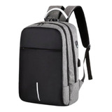 Morral Maleta Antirrobo Para Pc 15.6 Gris Puerto Usb