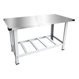 Mesa De Serviço Tampo Inox Industrial Cozinha 150x70 Kenok