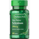 Puritans Pride Selenium Suplemento Selenio 200 Mgc - 100 Pz Sabor Sin Sabor