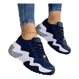 Zapato Tenis Plataforma Cuña Zapatillas Casual Deporte Mujer