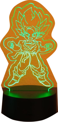 Lampara 3d Ilusion Goku Chibi Dragon Ball Z Base Negra Sc