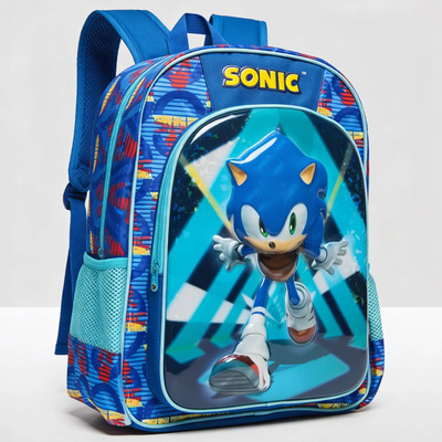 Mochila Escolar Primaria Ginga Sonic Vinil 3d | Envío gratis