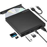 Grabadora Cd Dvd Externa Roofull Con Lector De Tarjetas Sd