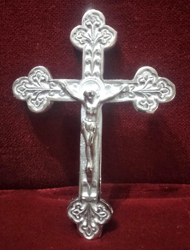 Cruz Con Cristo Fundicion De Bronce 15cm X 10cm