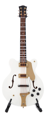 Réplica De Guitarra Eléctrica En Miniatura Blanca De 5.5 Pul