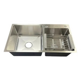 Tarja Fregadero Acero Inox Doble Tina Con Escurridor Movil