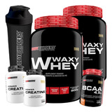 Combo 2x Whey Protein 900g + 2x Creatina + Bcaa 4,5 + Shaker