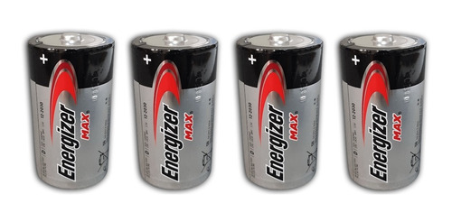 4 Pilas Grande Tamaño D Energizer Max E95 Cilíndrica