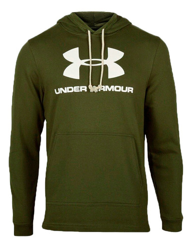 Buzo Canguro Under Armour Lifestyle Hombre Terry Verde Ras