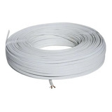 100m Cabo Cordão Fio Paralelo 2 X 24awg (2 X 0,20mm) Branco