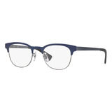 Ray Ban Rb6317 2863 Clubmaster Metal Azul Plata