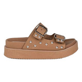 Sandalias Cuero Y Tachas Viamo Mujer Dama Muccia