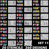 Set De Stencils Plantillas Para Uñas No 11 - 200 Diseños. 