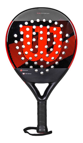 Paleta Padel Wilson Pro Staff Elite Carbono Fibra Vidrio Color Negro/rojo