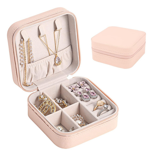 Joyero Portátil Caja Organizadora De Joyas Anillos Collar