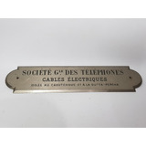 Teléfono Antiguo Cartel Bronce Niquelado Cia. Fr Mag 56157