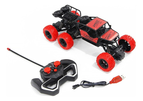 Carro Coche A Control Remoto Recargable Monster Truck 6x6