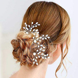Set De Maquillaje - Barode Pearl Wedding Hair Pins Rhineston