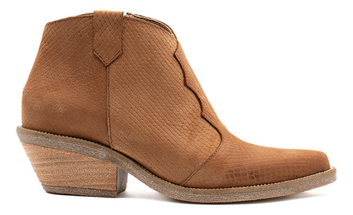 Botas Texana De Mujer Cuero Vacuno Taco Madera Fiori Leticia