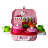 Set Cocina Maletín Accesorios Vajilla Juego Rol Chef Niños