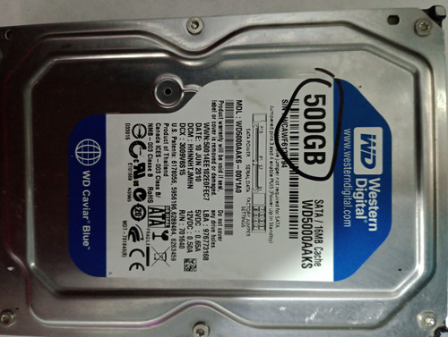 Disco Duro De 500 Gigas Para Pc  Western Digital Wd5000aaks