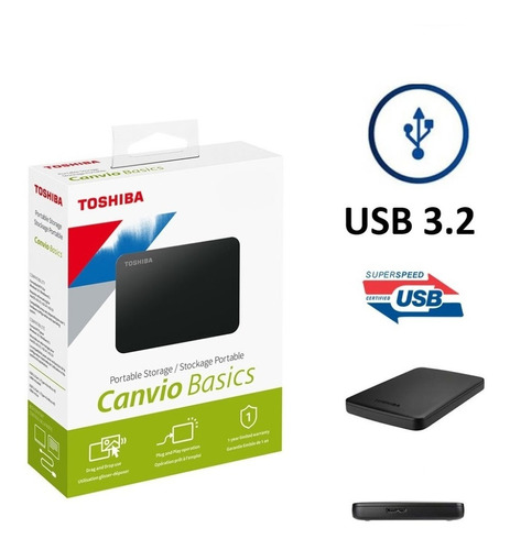 Disco Duro Externo 1tb 2.5 Usb 3.2 Canvio Basics Negro C/iva