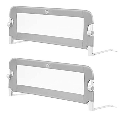 Barandas Protector De Cama De Doble Cara De 2 Unidades Gris