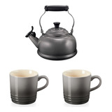 Kit Le Creuset Chaleira Tradicional +  2 Canecas 350ml