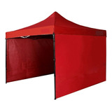 Gazebo Marote Plegable 3x3 Paredes Laterales Carpa Hierro Color Bordó