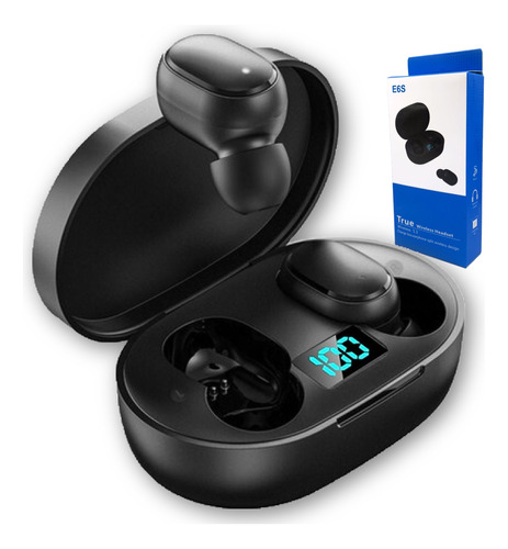 Fone De Ouvido E6s - Bluetooth 5.3 E Mostrador Digital + Nf