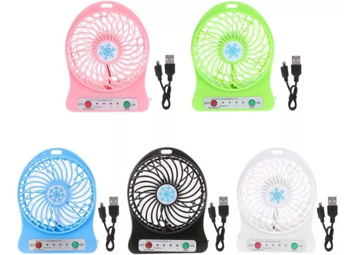 Mini Ventilador Portátil 3 Escritorio Velocidad Recargable