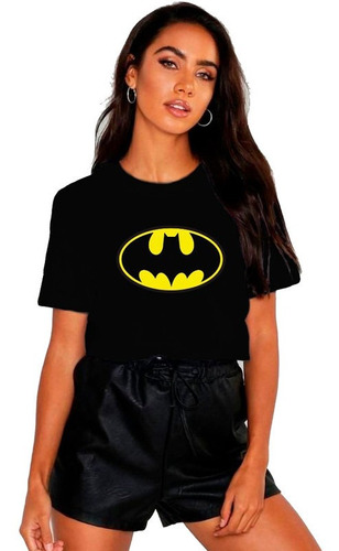 Polera Dama Estampada 100%algodon Diseño Simbolo Batman