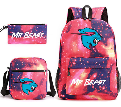 Set De Tres Piezas De Mochila Escolar De Mr. Beast