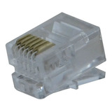 Plug Conector Rj-11 6x6 Vias Telefone Ks / Interfones 25-pçs