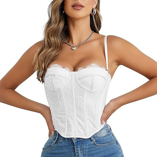 Top Corset Mujer Bustier Sexy Brillos Fiesta Muchos Modelos