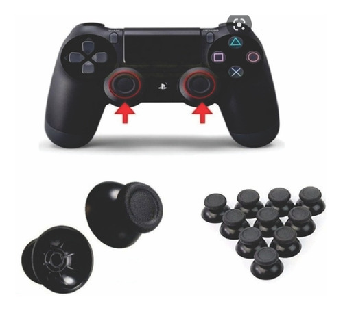 Pack 10 Pzas Tapa Joystick Capuchon Para Control Ps4 Negros