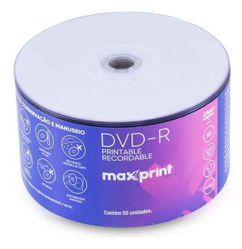 Kit 50 Dvd-r 4.7 Printable - Maxprint