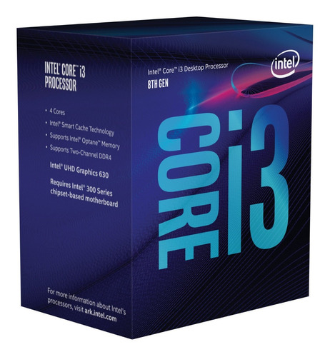 Intel I3 Core 3.60ghz (i3-8100) 4/4 Lga1151 8thgen- Boleta