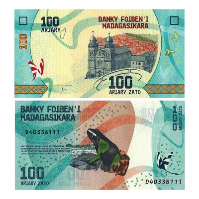 Grr-billete De Madagascar 100 Ariary 2017 - Rana | MercadoLibre