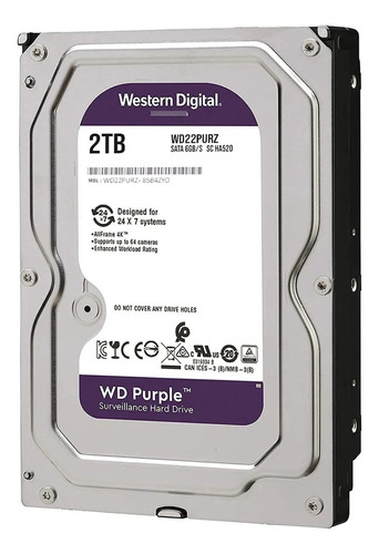 Hd 2tb Western Digital Purple 3.5' Sata3 Wd22purz Para Dvr