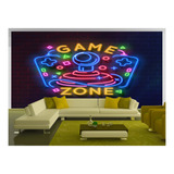 Papel De Parede Sala De Jogos Game Zone Retro 3,5m² Jcs111