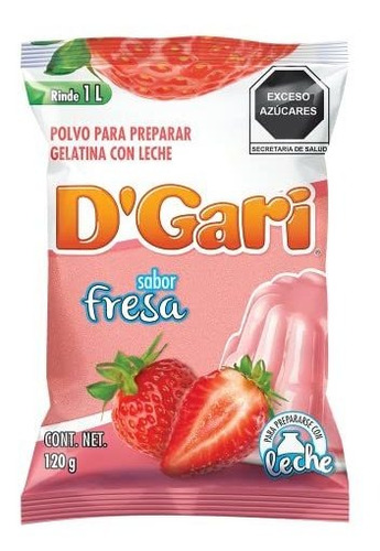 Gelatina - Postre De Gelatina D'gari Fresa- Dgari Fresa Paqu