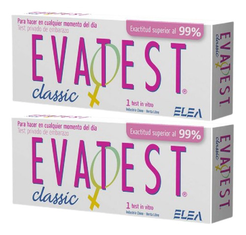 Combo Evatest Classic Test De Embarazo X 2 Unidades