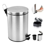 Lixeira Cesto De Inox Banheiro Cozinha 8 Litros Com Pedal Cor Prateado