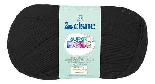 Lana Cisne Super Bebe Por Ovillo - 100gr Color Negro 1000n